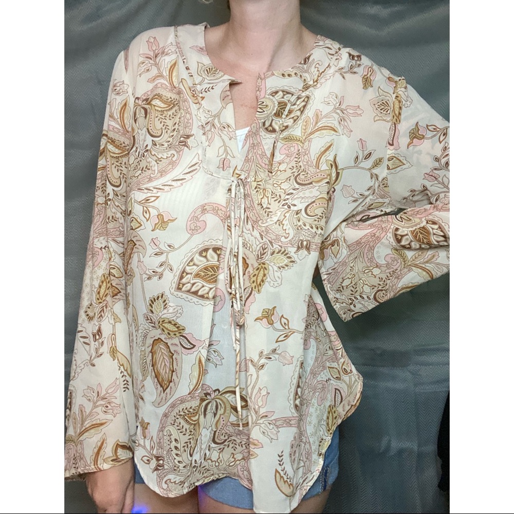 EUC Sheer Floral Blouse